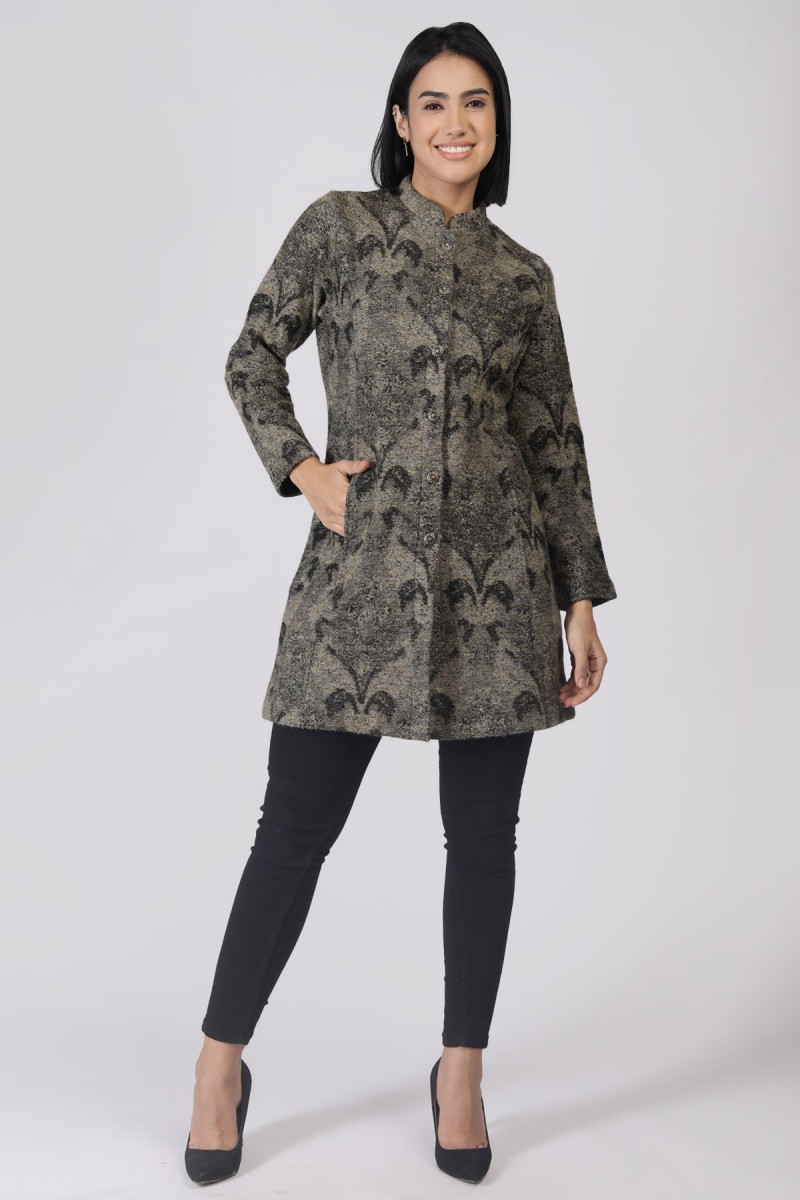 KNITTED JACQUARD COAT