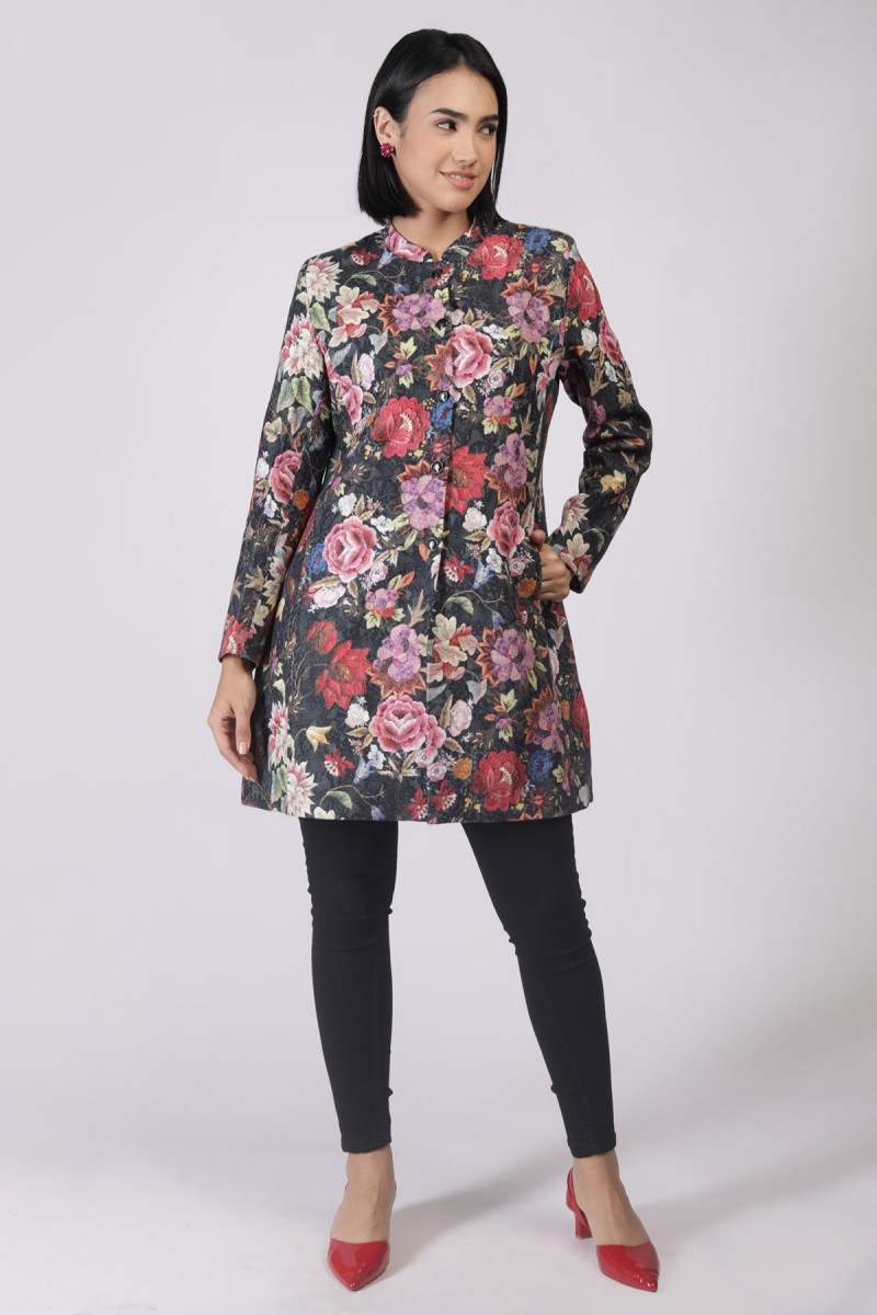 FLORAL PRINTED LACE COAT