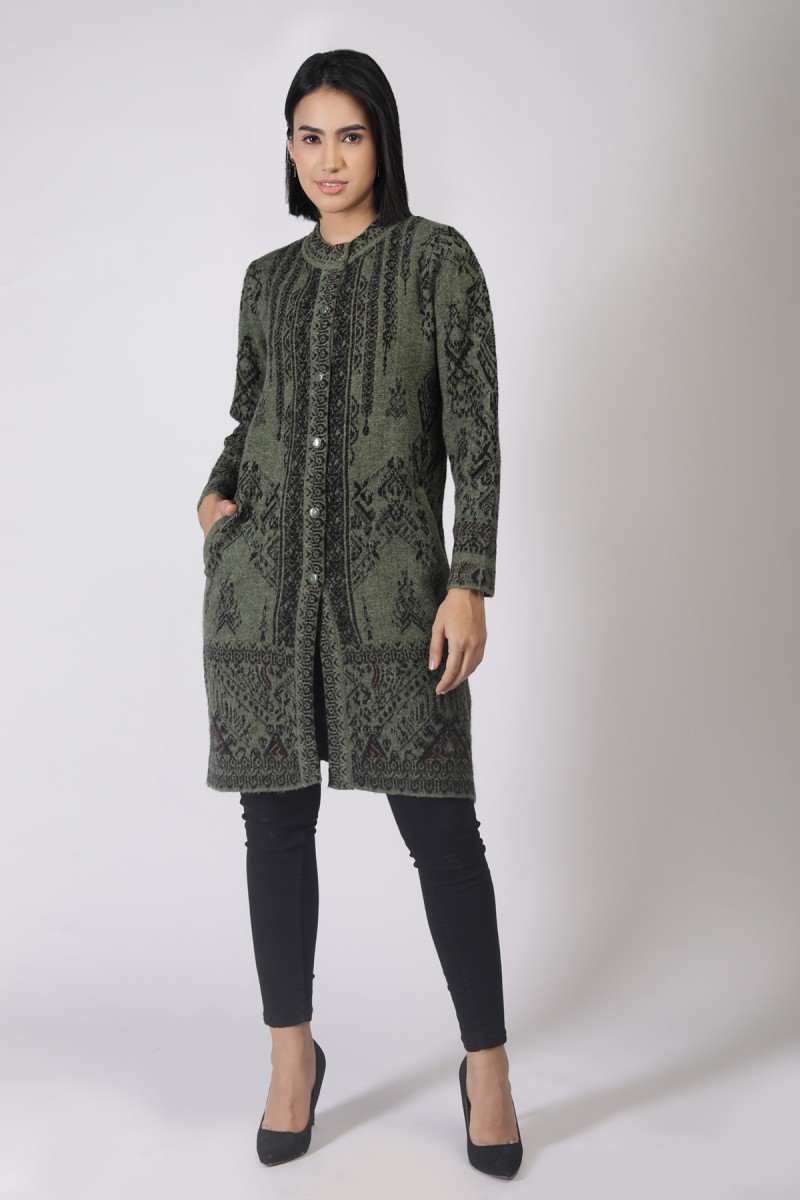 JAQUARD KNITTED COAT