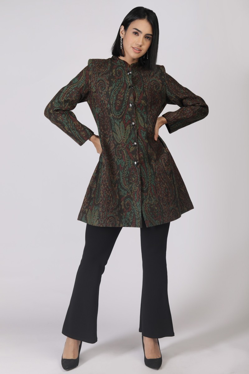 PAISLEY JAQUARD KNITTED COAT