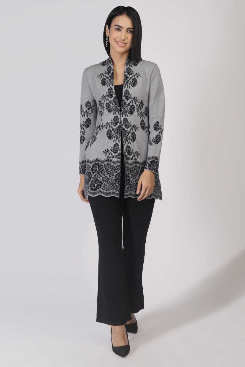 FLORAL LACE JACQUARD OPEN CARDIGANS