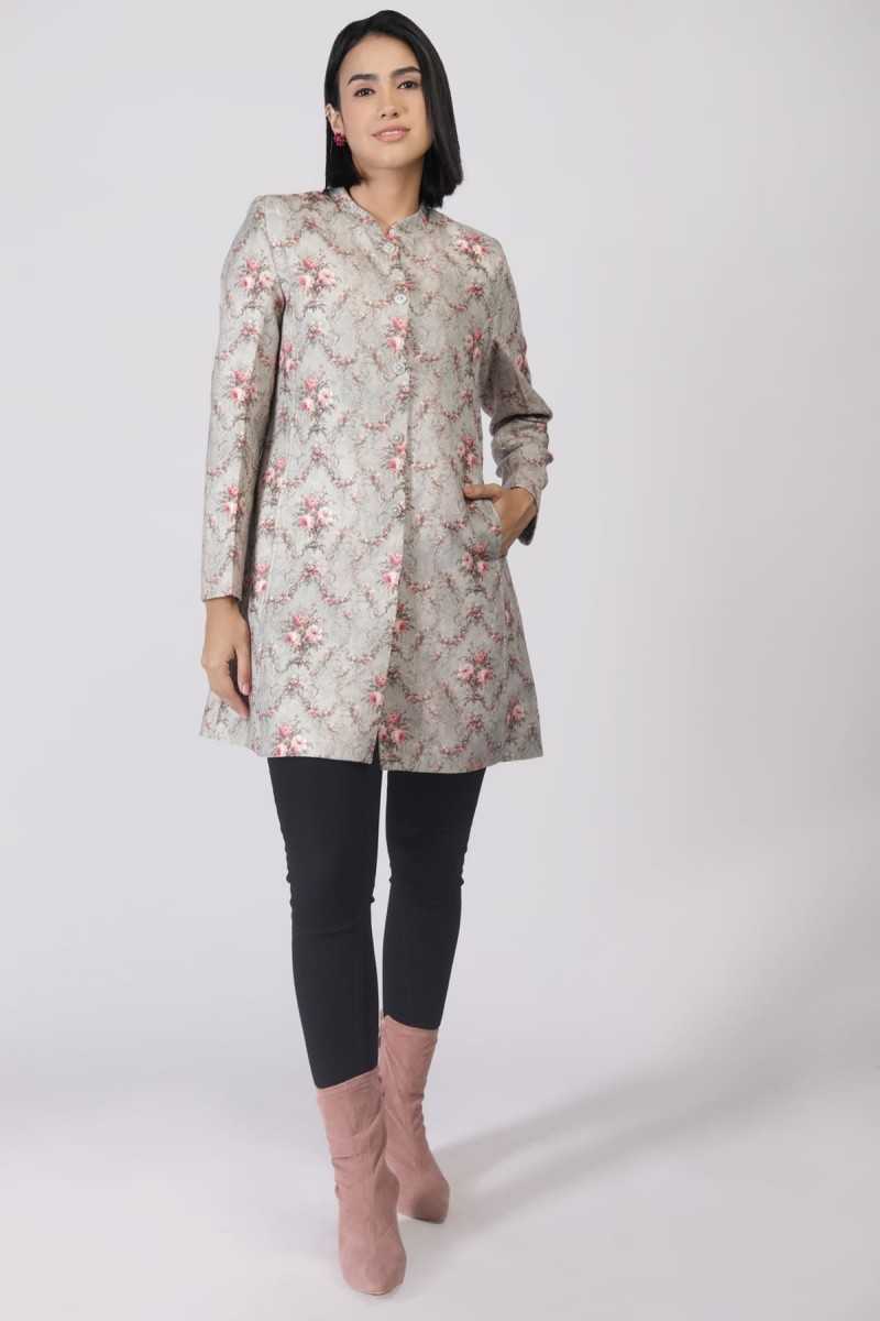 FLORAL PRINTED LACE COAT 